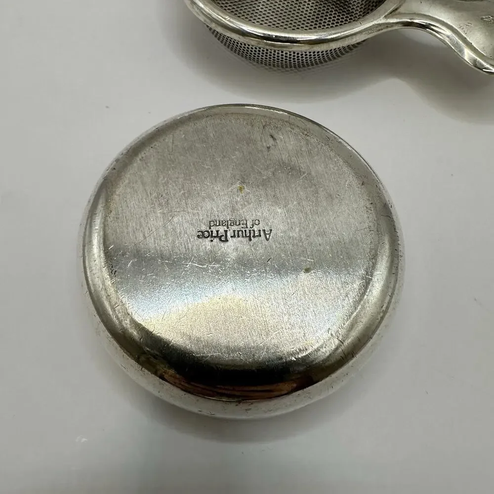 Arthur Price Silver Plated Tea Strainer Holder Stand Silverplate England English
